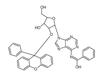 N-[9-[(2R,3R,4R,5R)-4-hydroxy-5-(hydroxymethyl)-3-(9-phenylxanthen-9-yl)oxyoxolan-2-yl]purin-6-yl]benzamide结构式