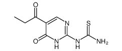 Thiourea, N-[1,6-dihydro-6-oxo-5-(1-oxopropyl)-2-pyrimidinyl] Structure