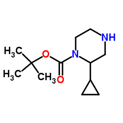 2-CYCLOPROPYL-PIPERAZINE-1-CARBOXYLIC ACID TERT-BUTYL ESTER结构式