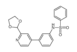 N-[3-[2-(1,3-dioxolan-2-yl)pyridin-4-yl]phenyl]benzenesulfonamide结构式