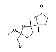 cis -2-<2-(Bromomethyl)-2-methoxytetrahydrofuran-5-yl>-2-methyl-5-oxotetrahydrofuran结构式