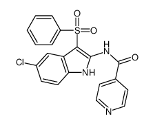 N-[3-(benzenesulfonyl)-5-chloro-1H-indol-2-yl]pyridine-4-carboxamide Structure