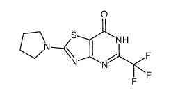 2-pyrrolidin-1-yl-5-(trifluoromethyl)[1,3]thiazolo[4,5-d]pyrimidin-7(6H)-one结构式