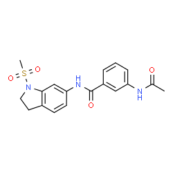 3-(acetylamino)-N-[1-(methylsulfonyl)-2,3-dihydro-1H-indol-6-yl]benzamide结构式