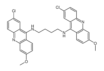 N,N'-bis(2-chloro-6-methoxyacridin-9-yl)butane-1,4-diamine结构式