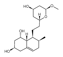 (1S,3R,7S,8S,8aR)-8-(2-((2R,4R,6S)-4-hydroxy-6-methoxytetrahydro-2H-pyran-2-yl)ethyl)-7-methyl-1,2,3,4,6,7,8,8a-octahydronaphthalene-1,3-diol结构式