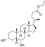 Cholan-24-oic acid, 3,6-dihydroxy-, ethyl ester, (3a,5b,6a)-结构式