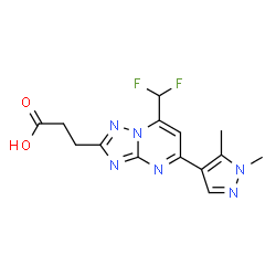 3-[7-(Difluoromethyl)-5-(1,5-dimethylpyrazol-4-yl)-[1,2,4]triazolo[1,5-a]pyrimidin-2-yl]propanoic acid结构式