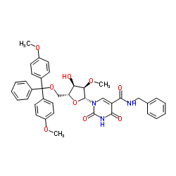 5-(Benzylcarbamoyl)-5'-O-[bis(4-methoxyphenyl)(phenyl)methyl]-2'-O-methyluridine Structure