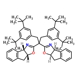 (3aS,3a"S,8aR,8a"R)-2,2"-(1,3-双(3,5-二叔丁基苯基)丙烷-2,2-二基)双(8,8a-二氢-3aH-茚并[1,2-d]恶唑)结构式