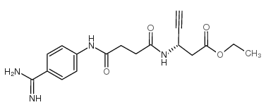 ethyl (3S)-3-[[4-(4-carbamimidoylanilino)-4-oxobutanoyl]amino]pent-4-ynoate structure