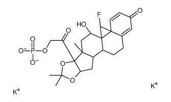 Pregna-1,4-diene-3,20-dione, 9-fluoro-11-hydroxy-16,17-[(1-methylethylidene)bis(oxy)]-21-(phosphonooxy)-, dipotassium salt, (11β,16α)-结构式