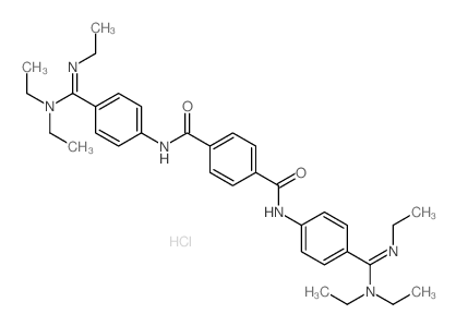 1,4-Benzenedicarboxamide,N1,N4-bis[4-[(diethylamino)(ethylimino)methyl]phenyl]-, hydrochloride (1:2)结构式