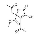 methyl 3-acetyl-2,5-dihydro-4-hydroxy-5-oxo-2-(2-oxopropyl)-2-furoate Structure