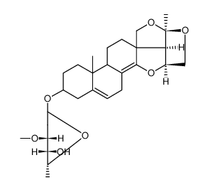 (20S)-3β-(3-O-Methyl-2,6-dideoxy-D-arabino-hexopyranosyloxy)-18,20-epoxy-20,16β-(epoxymethano)-15-oxapregna-5,8(14)-diene structure