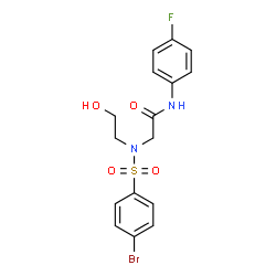 2-[[(4-BROMOPHENYL)SULFONYL](2-HYDROXYETHYL)AMINO]-N-(4-FLUOROPHENYL)ACETAMIDE picture