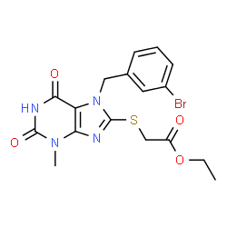 ethyl 2-((7-(3-bromobenzyl)-3-methyl-2,6-dioxo-2,3,6,7-tetrahydro-1H-purin-8-yl)thio)acetate picture