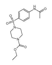 4-(N-acetyl-sulfanilyl)-piperazine-1-carboxylic acid ethyl ester结构式