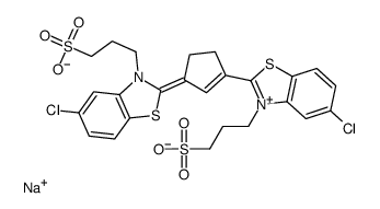 BENZOTHIAZOLIUM, 5-CHLORO-2-[3-[5-CHLORO-3-(3-SULFOPROPYL)-2(3H)-BENZOTHIAZOLYLIDENE]-1-CYCLOPENTEN-1-YL]-3-(3-SULFOPROPYL)-, INNER SALT, SODIUM SALT结构式