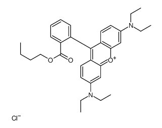 9-[2-(Butoxycarbonyl)phenyl]-6-(diethylamino)-N,N-diethyl-3H-xant hen-3-iminium chloride structure