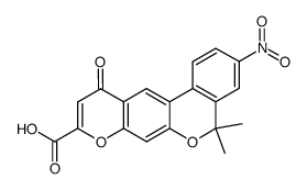 5,5-Dimethyl-3-nitro-11-oxo-5H,11H-6,8-dioxa-benzo[a]anthracene-9-carboxylic acid Structure