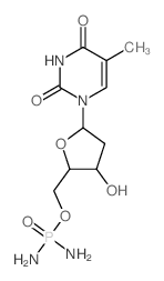 1-[5-(diaminophosphoryloxymethyl)-4-hydroxy-oxolan-2-yl]-5-methyl-pyrimidine-2,4-dione Structure