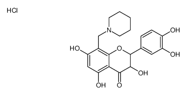 2-(3,4-dihydroxyphenyl)-3,5,7-trihydroxy-8-(piperidin-1-ium-1-ylmethyl)-2,3-dihydrochromen-4-one,chloride结构式