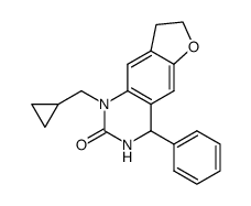 1-cyclopropylmethyl-3,4,7,8-tetrahydro-4-phenyl-furo[2,3-g]quinazolin-2(1H)-one结构式