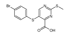 5-(4-bromophenyl)sulfanyl-2-methylsulfanylpyrimidine-4-carboxylic acid结构式