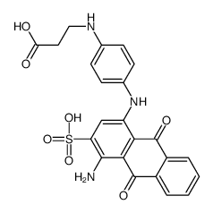 N-[4-[(4-amino-9,10-dihydro-9,10-dioxo-3-sulphoanthracen-1-yl)amino]phenyl]-beta-alanine Structure