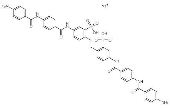 5-[[4-[(4-aminobenzoyl)amino]benzoyl]amino]-2-[(E)-2-[4-[[4-[(4-aminobenzoyl)amino]benzoyl]amino]-2-sulfo-phenyl]ethenyl]benzenesulfonic acid结构式