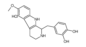 4-[(6-methoxy-2,3,4,9-tetrahydro-1H-pyrido[3,4-b]indol-1-yl)methyl]benzene-1,2-diol,hydrochloride Structure