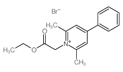 Pyridinium,1-(2-ethoxy-2-oxoethyl)-2,6-dimethyl-4-phenyl-, bromide (1:1) structure