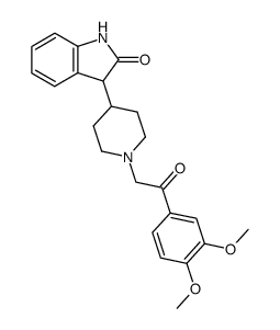 3-<1-<2-(3,4-dimethoxyphenyl)-2-oxoethyl>piperidin-4-yl>-1,3-dihydro-2H-indol-2-one结构式