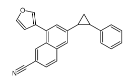 8-(furan-3-yl)-6-(2-phenylcyclopropyl)naphthalene-2-carbonitrile结构式