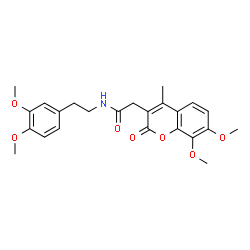 2-(7,8-dimethoxy-4-methyl-2-oxochromen-3-yl)-N-[2-(3,4-dimethoxyphenyl)ethyl]acetamide结构式