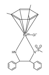 Ruthenium, [N-[(1S,2S)-2-(amino-κN)-1,2-diphenylethyl]methanesulfonamidato-κN]chloro[(1,2,3,4,5,6-η)-1,3,5-trimethylbenzene] structure