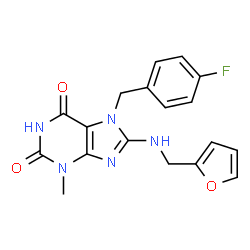 7-(4-fluorobenzyl)-8-[(furan-2-ylmethyl)amino]-3-methyl-3,7-dihydro-1H-purine-2,6-dione Structure