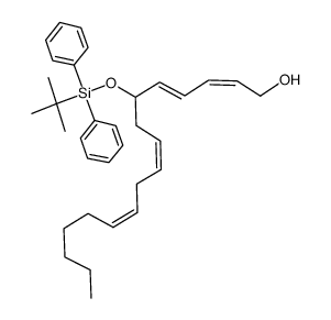 (2Z,4E,8Z,11Z)-6-(tert-Butyl-diphenyl-silanyloxy)-heptadeca-2,4,8,11-tetraen-1-ol Structure