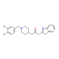 S-1,3-Benzothiazol-2-yl [1-(3,4-dichlorobenzyl)-4-piperidinyl]ethanethioate结构式