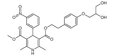 2-[4-(2,3-dihydroxypropoxy)phenyl]ethyl methyl 2,6-dimethyl-4-(3-nitro phenyl)-1,4-dihydropyridine-3,5-dicarboxylate Structure