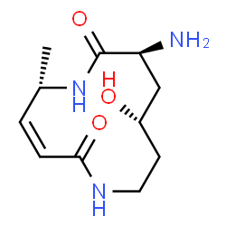 (3E,5S,8S,10S)-8-Amino-10-hydroxy-5-methyl-1,6-diazacyclododeca-3-ene-2,7-dione picture