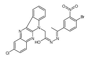 N-[(Z)-1-(4-bromo-3-nitrophenyl)ethylideneamino]-2-(2-chloroindolo[2,3-b]quinoxalin-6-yl)acetamide Structure