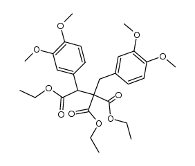 triethyl 1,3-bis(3,4-dimethoxyphenyl)propane-1,2,2-tricarboxylate Structure