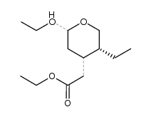 (+)-(5R)-2-Ethoxy-4-ethoxycarbonylmethyl-5-ethyl-3,4,5,6-tetrahydro-2H-pyran Structure