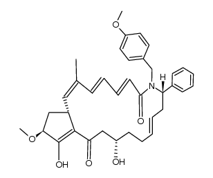 (1Z,3E,5E,9S,11E,15S,19S,20aR)-15,18-dihydroxy-19-methoxy-8-(4-methoxybenzyl)-2-methyl-9-phenyl-9,10,13,14,15,16,20,20a-octahydrocyclopenta[i][1]azacyclononadecine-7,17(8H,19H)-dione结构式