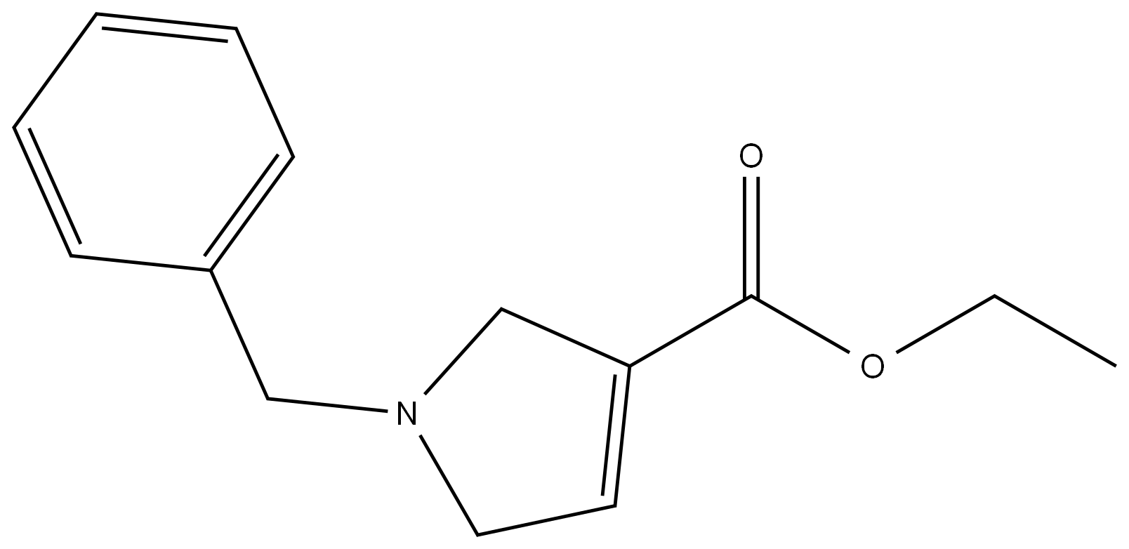 1-苄基-2,5-二氢-1H-吡咯-3-甲酸乙酯结构式