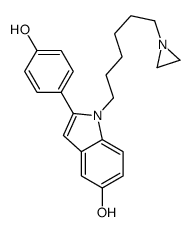 1-(6-aziridinylhexyl)-2-(4-hydroxyphenyl)indol-5-ol结构式