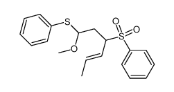 phenyl 1-methoxy-1-(phenylthio)-4(E)hexen-3-yl sulfone Structure