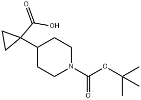 1-{1-[(叔丁氧基)羰基]哌啶-4-基}环丙烷-1-羧酸结构式